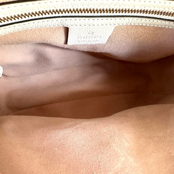 Excellent Condition!! GG Supreme Monogram Small Horsebit 1955 Beige Mystic White - Picture 8 of 10